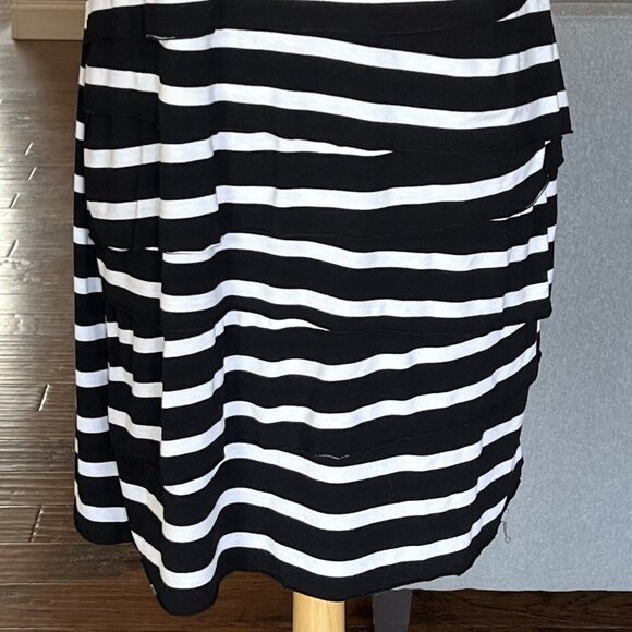 Alfani Sleeveless Knit Dress Plus Size 1X Black White Layered Bandage Stretch - Picture 3 of 15